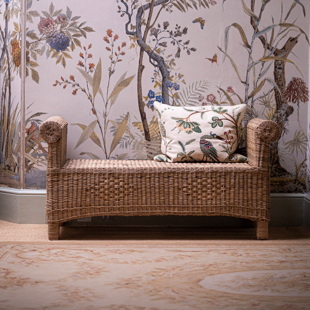 Classic Cane Ottoman Bench