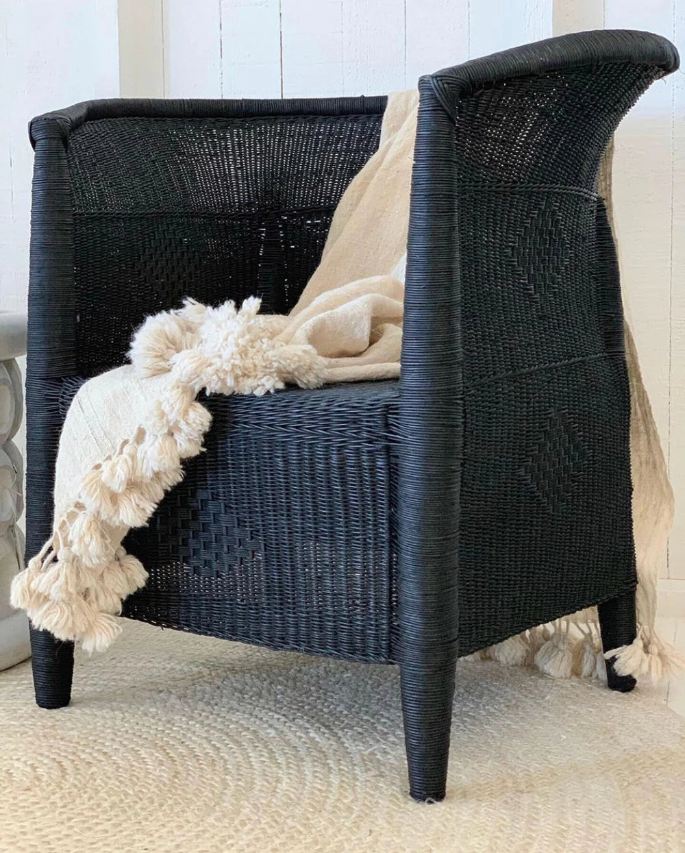 Traditional Closed-Weave 1 Seater Malawi Cane Chair