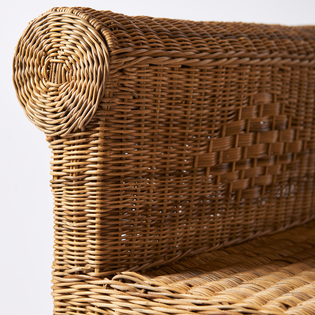 Classic Cane Ottoman Bench
