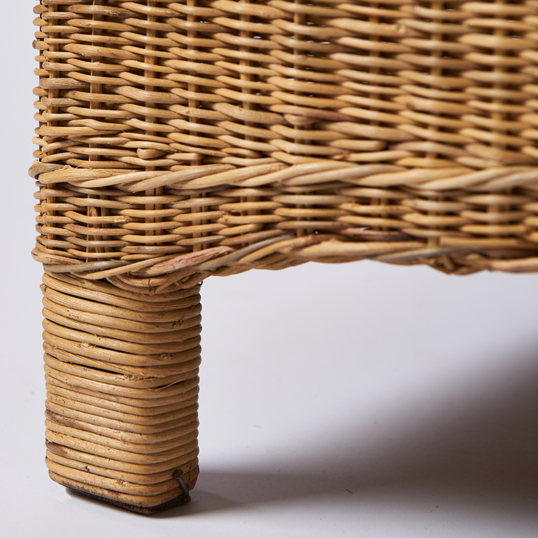 Classic Cane Ottoman Bench