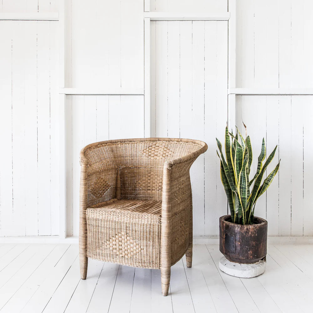 Traditional Closed-Weave 1 Seater Malawi Cane Chair