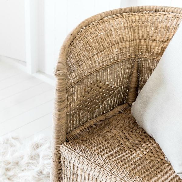 Traditional Closed-Weave 3-seater Malawi Cane Chair