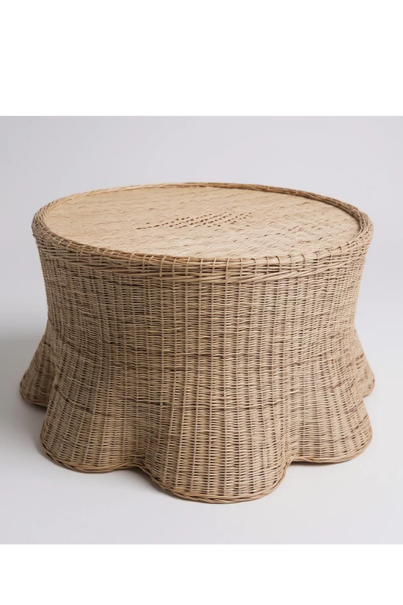 Rara Coffee Table | Handwoven Curved Scalloped Table