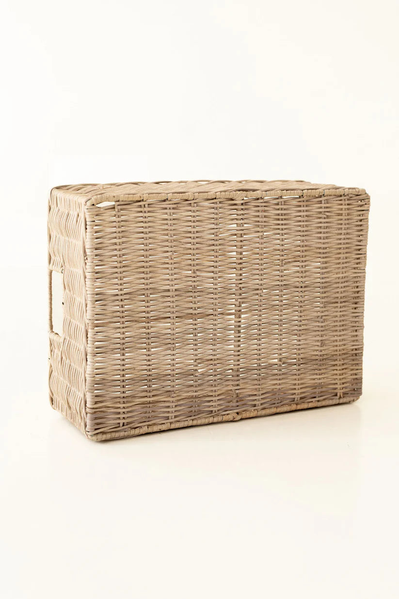 Wicker Shallow Rectangular Basket