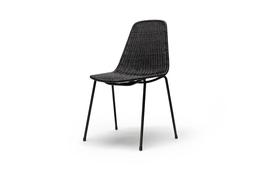 Basket chair indoor - black frame / dark grey