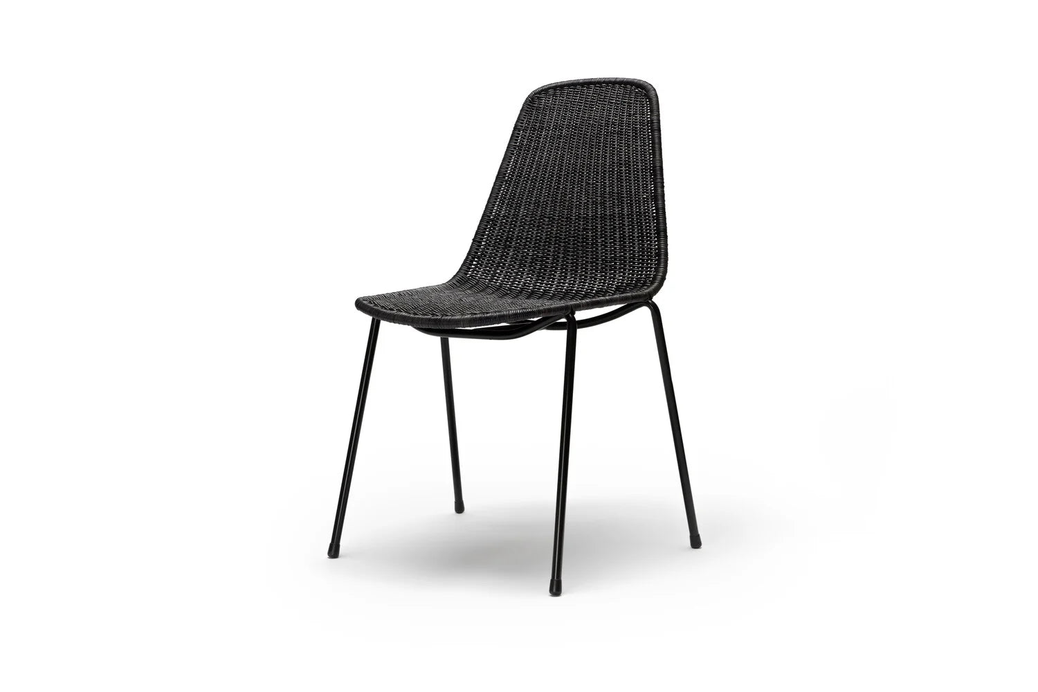 Basket chair indoor - black frame / dark grey