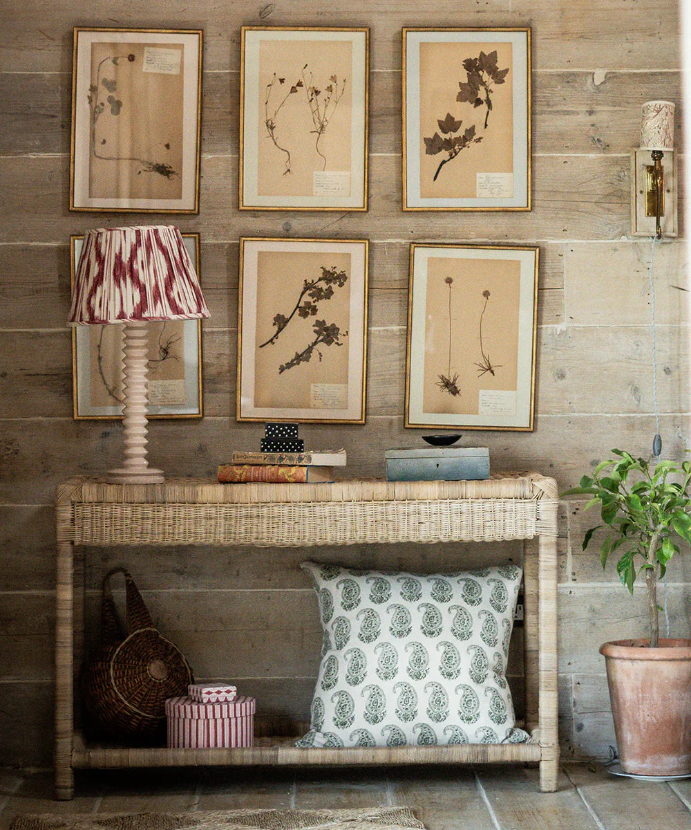 Classic Console Table | Handwoven Cane Hallway Table