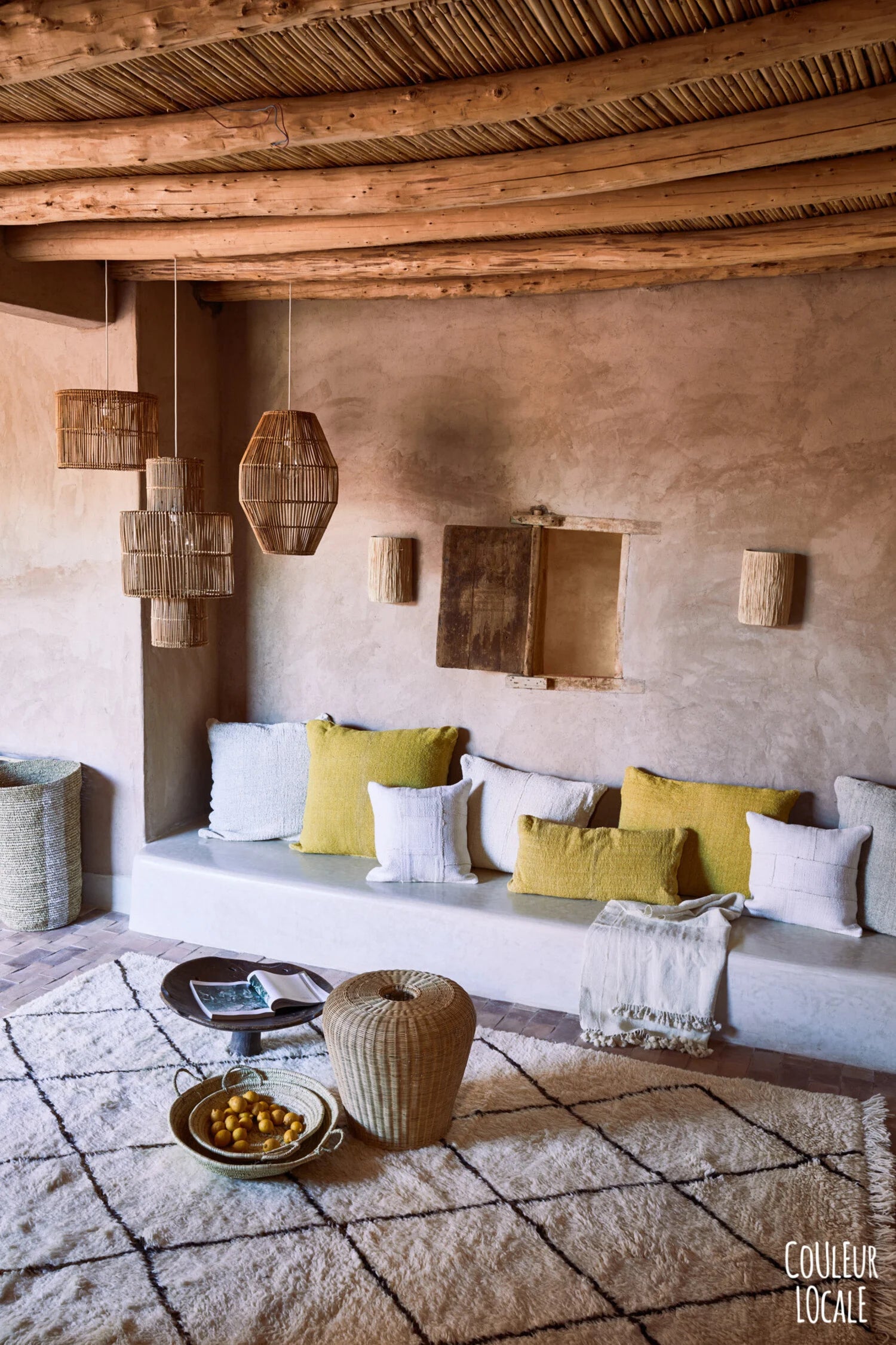 Lampshade in rattan 'hangtube'/set 4/